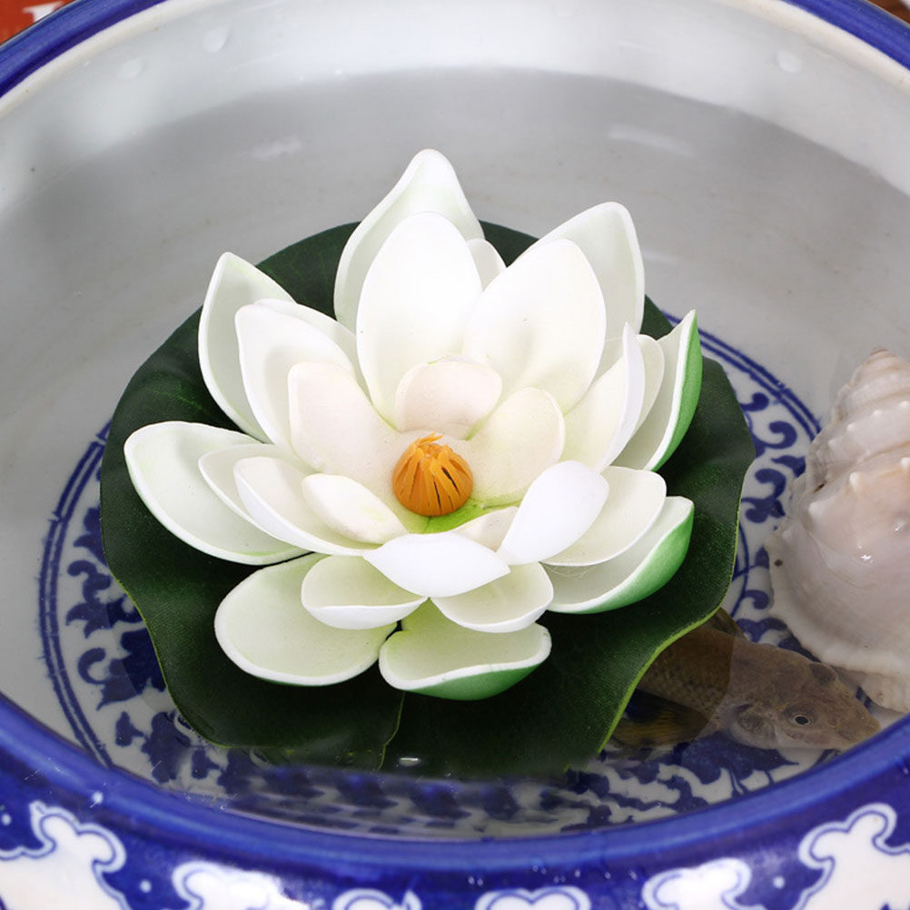 8Pcs Simulation Lotus Floating - Aquarium Decor ulasan dan harga
