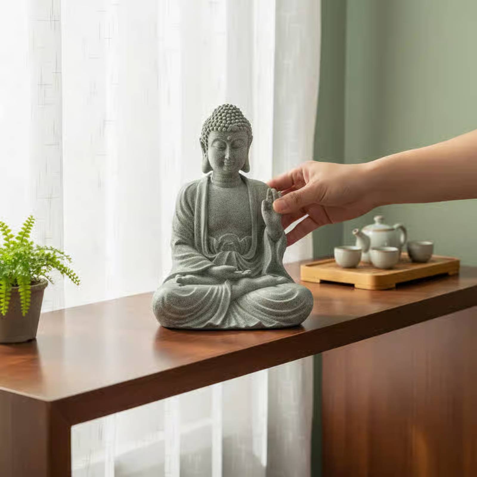 3 Pieces Stone Buddha Decor Te - Aquarium Decor ulasan dan harga
